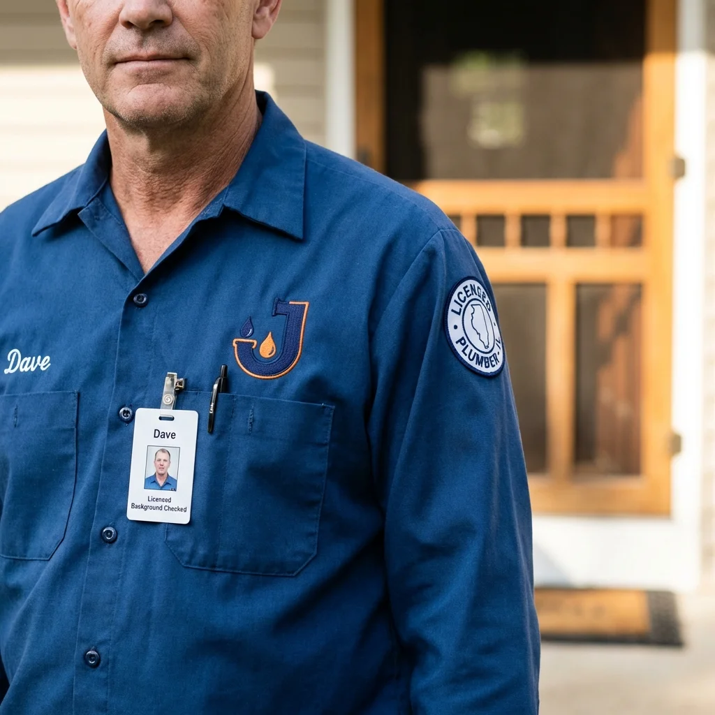 Licensed plumber showing ID badge in Trabuco Canyon, CA