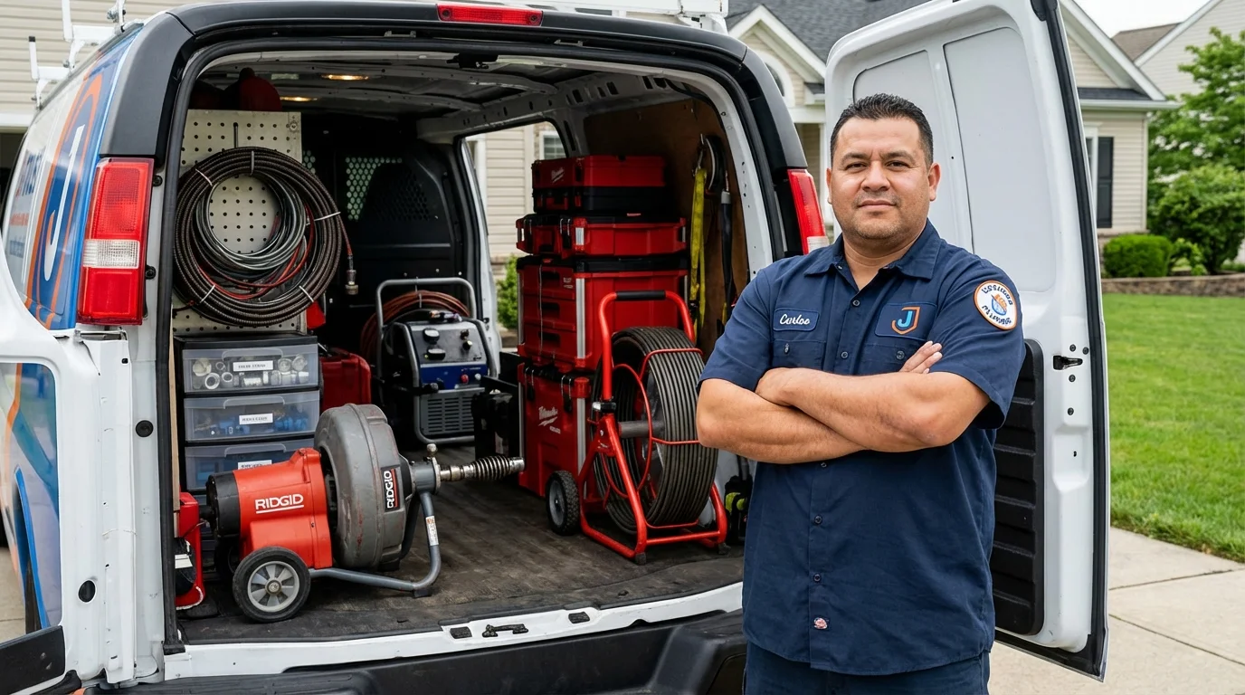 Professional drain cleaning equipment and Johns Plumbing LLC plumber in Trabuco Canyon