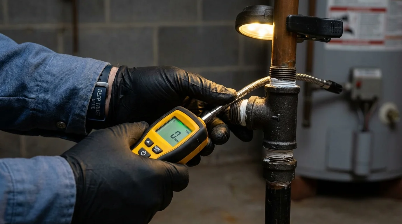 Gas leak detection with electronic sniffer by Johns Plumbing LLC in Trabuco Canyon