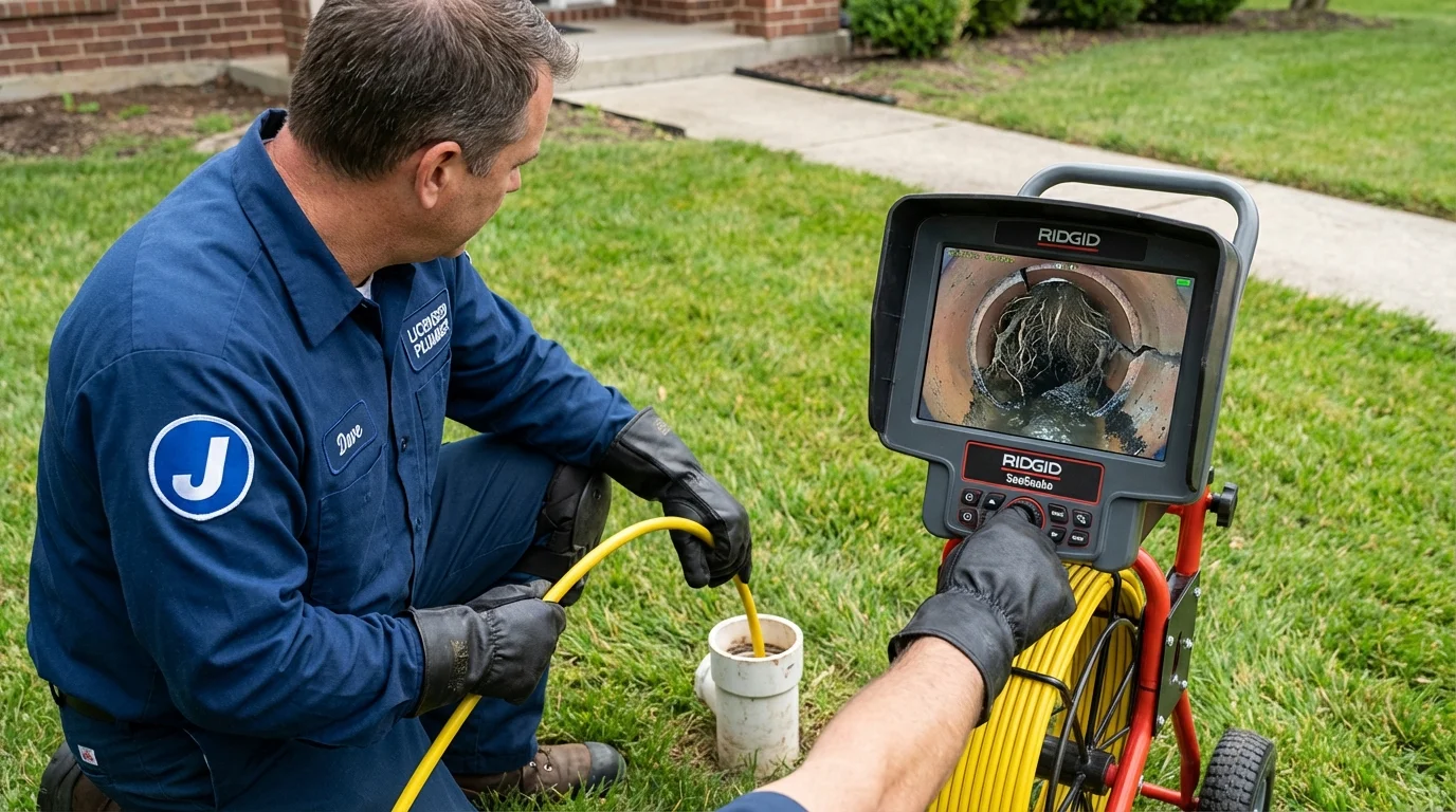 Sewer camera inspection being performed by Johns Plumbing LLC in Trabuco Canyon