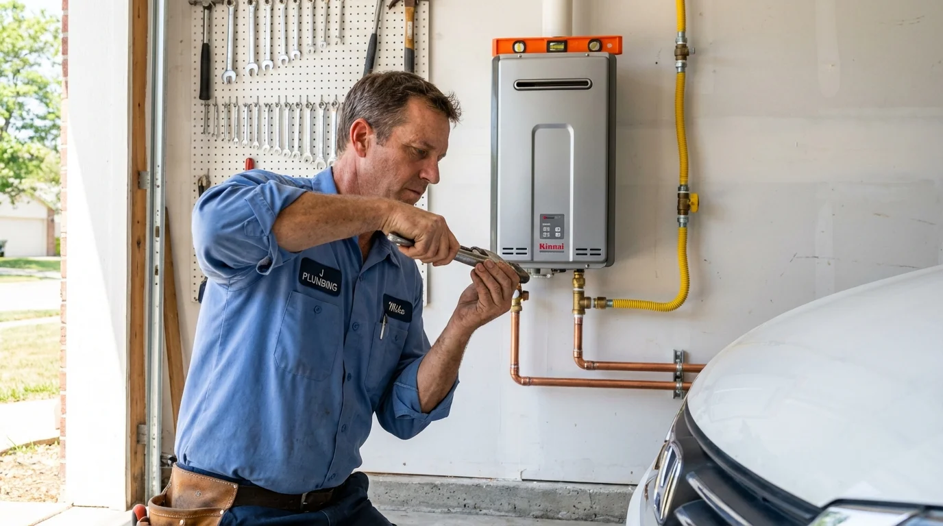 Tankless water heater installation by a Johns Plumbing LLC plumber in Trabuco Canyon